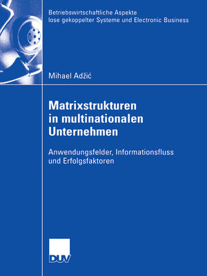 cover image of Matrixstrukturen in multinationalen Unternehmen